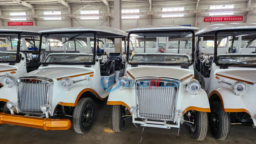High-Quality Old-Fashioned Electric Golf Cart Classic Sightseeing Car 11-Seater Vintage Car 72V, 4kw